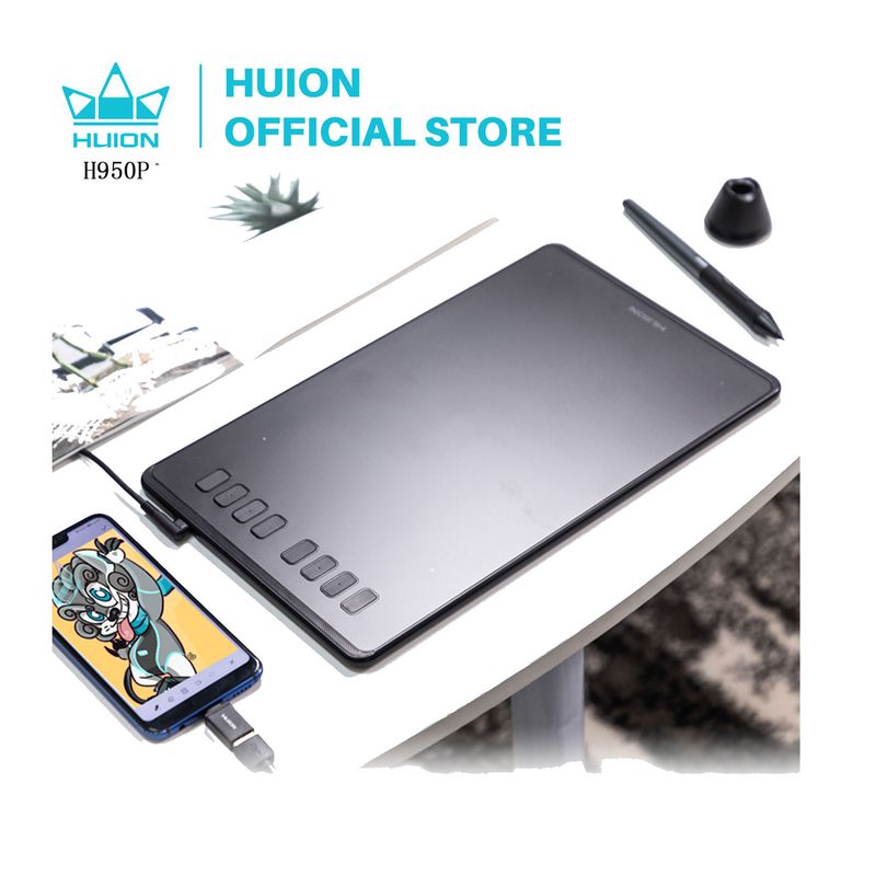 Huion H950P Ultrathin Graphic Digital Tablets Professional Drawing Pen Tablet With Battery-Free Stylus_voghion.com