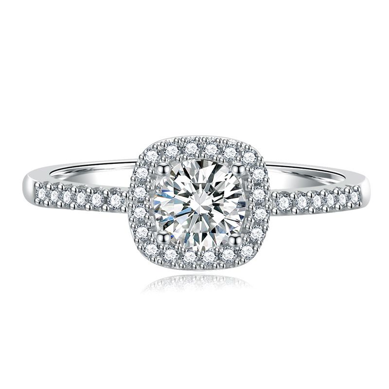 Live-Übertragungssimulation 50 Punkte Mosang quadratische Tasche Mikro eingelegter Diamant Ehering Zubehör_voghion.com