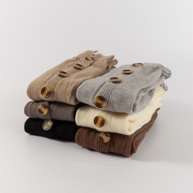 Calentadores de piernas de punto dividido para mujer, botas calcetín de canalé grueso, accesorios de capas de invierno inspirados en el Y2K_voghion.com