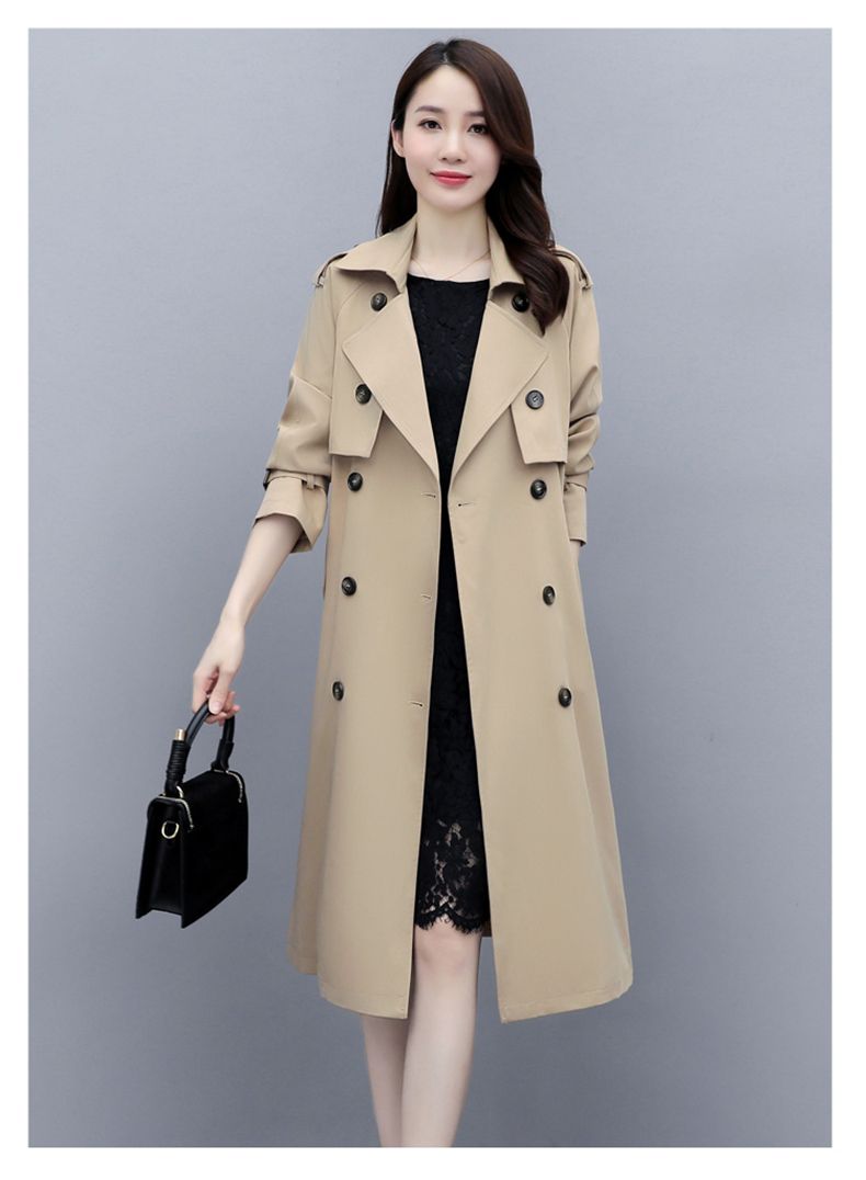 2024 Primavera Nuova Versione Elegante e alla Moda Semplice Dritto Tubolare Look Slim Lungo Giacca A Vento_voghion.com