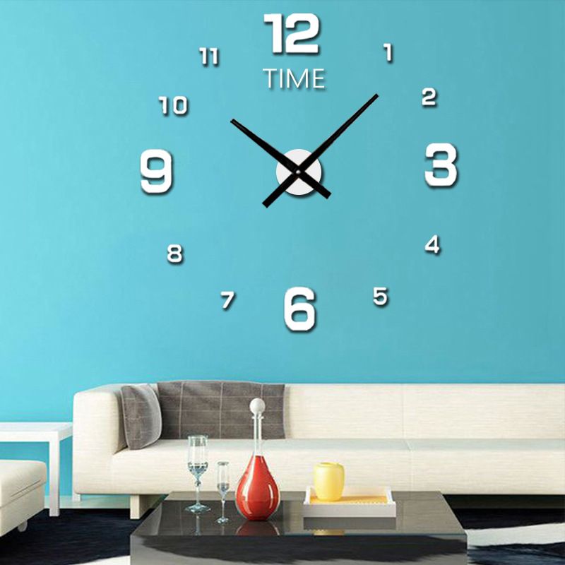 Adesivo da parete per sfondo soggiorno casa digitale in acrilico 3D, orologio, orologio decorativo con luce notturna_voghion.com