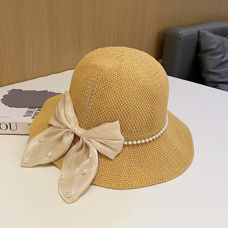 New Fisherman's Hat Children Spring And Summer Thin Bows, Breathable Basin Hat Travel Shading And Sun Protection_voghion.com