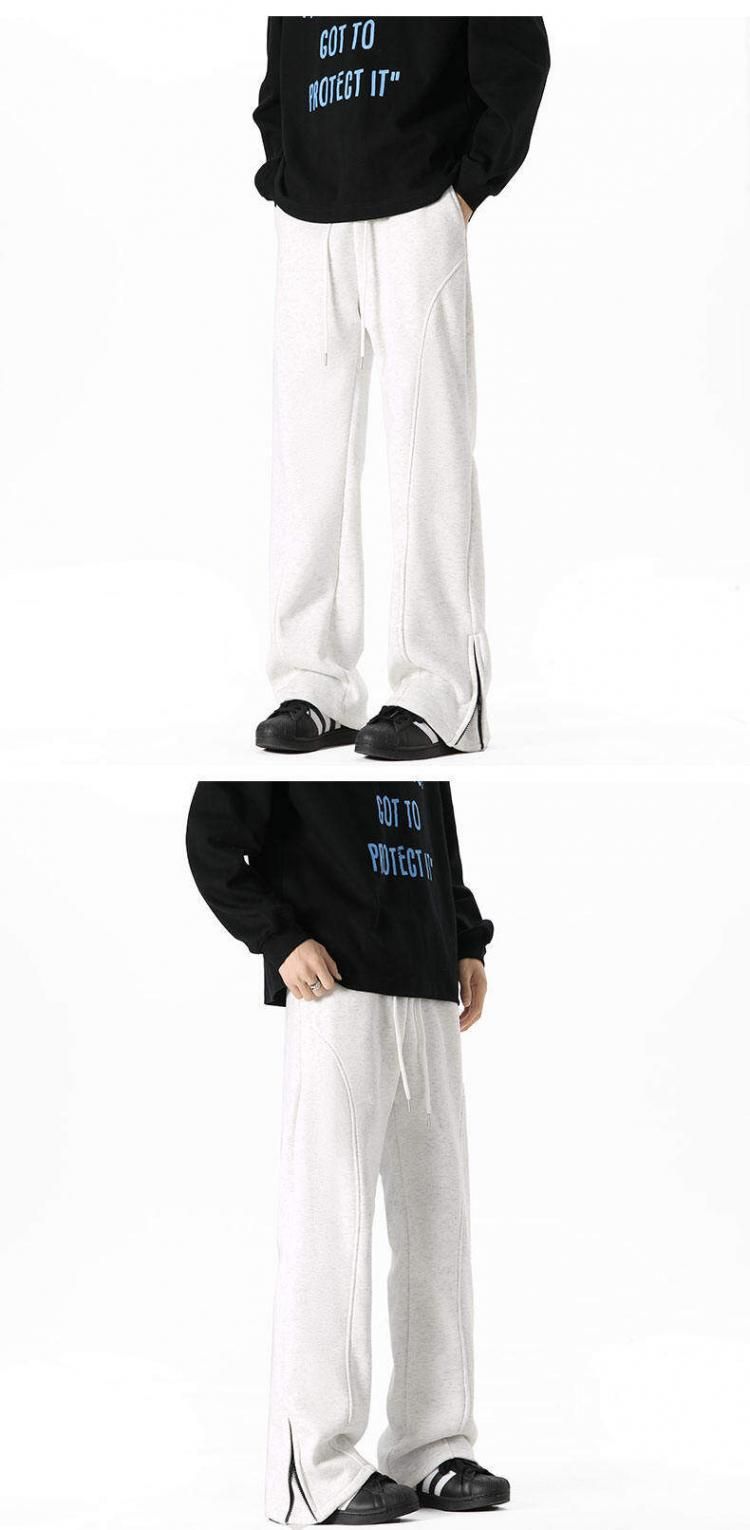 Erkek Ağır Kesim Bölünmüş Paçalı Jogger Pantolon - Fermuar Detaylı Amerikan Cleanfit Tarzı Eşofman Altı (3 Renk, M-XXL)_voghion.com