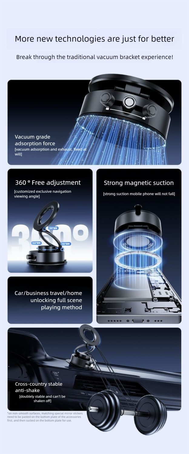 Supporto per telefono a vuoto, pieghevole, ventosa, stabile, navigazione, speciale, forte supporto magnetico per auto_voghion.com