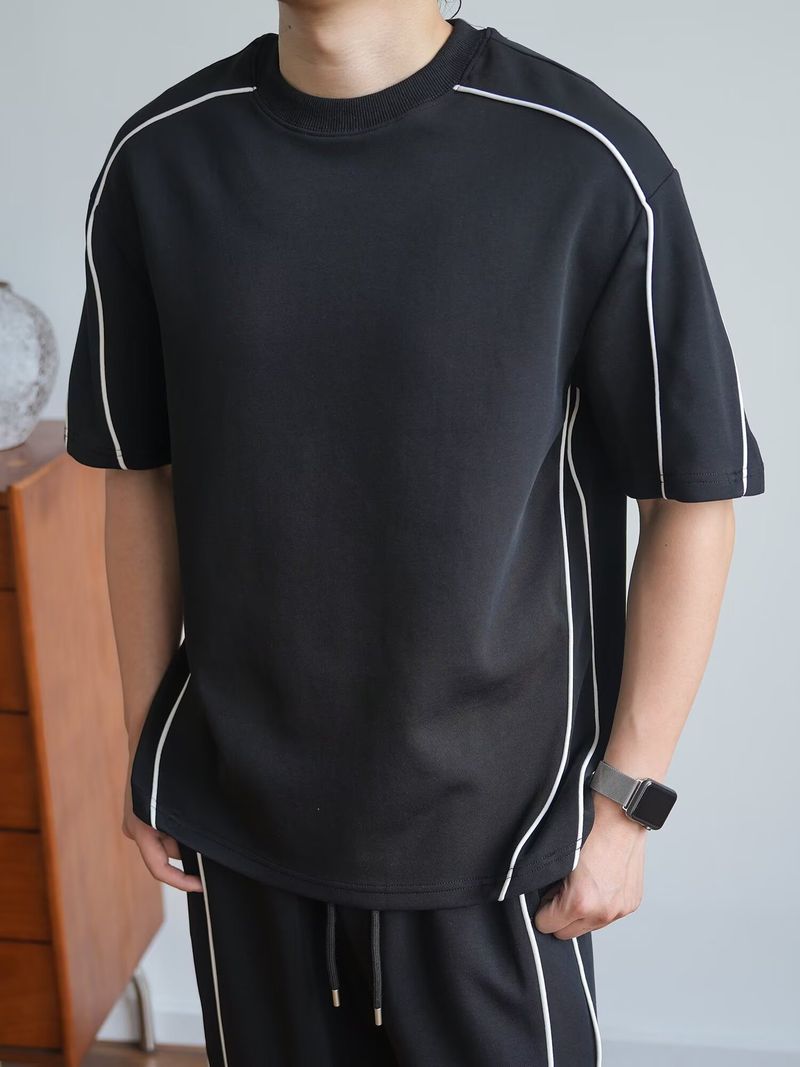 Men's Clothing Casual Suit Short Sleeved Trousers Mopping Pants Loose And Handsome Sports Complete Set_voghion.com