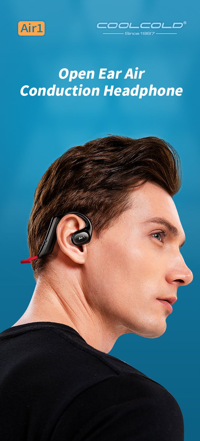 Wireless Air Conduction Headphones Blue Tooth V5.3 Open Ear Sports Earphones With Noise Cancellation Mic_voghion.com