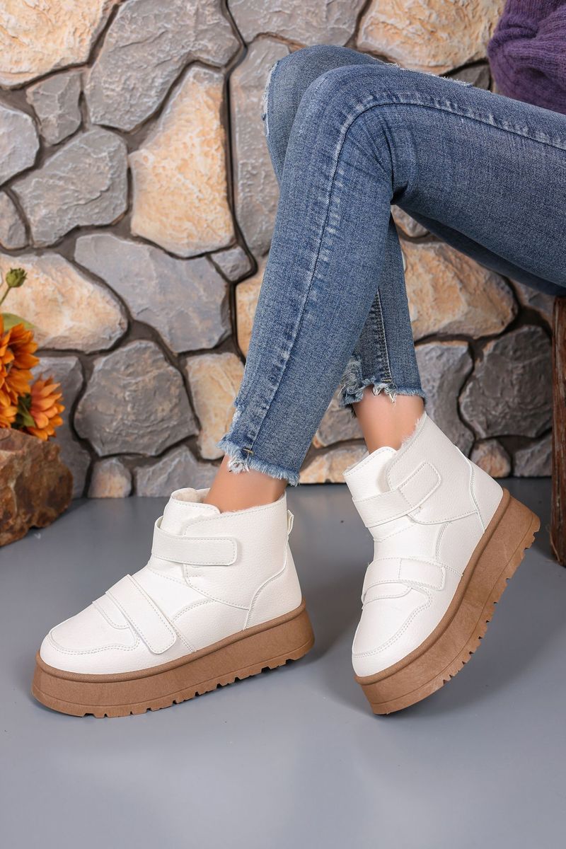 Warme Schneestiefel mit Klettverschluss, beliebte, trendige dicke Sohle, bequeme und leichte Baumwollschuhe_voghion.com