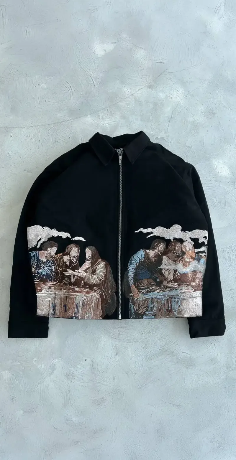 Giacca Y2K retrò ricamata da uomo: felpa da motociclista oversize hip hop, cappotto casual_voghion.com