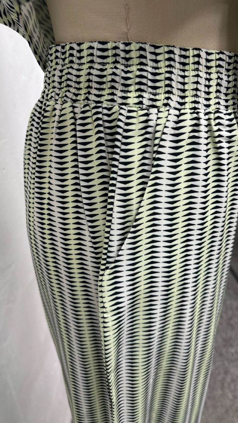 Vêtements pour femmes Mode Décontracté Imprimé Chemise à manches longues Pantalon à jambes larges Costume deux pièces Femme Automne_voghion.com