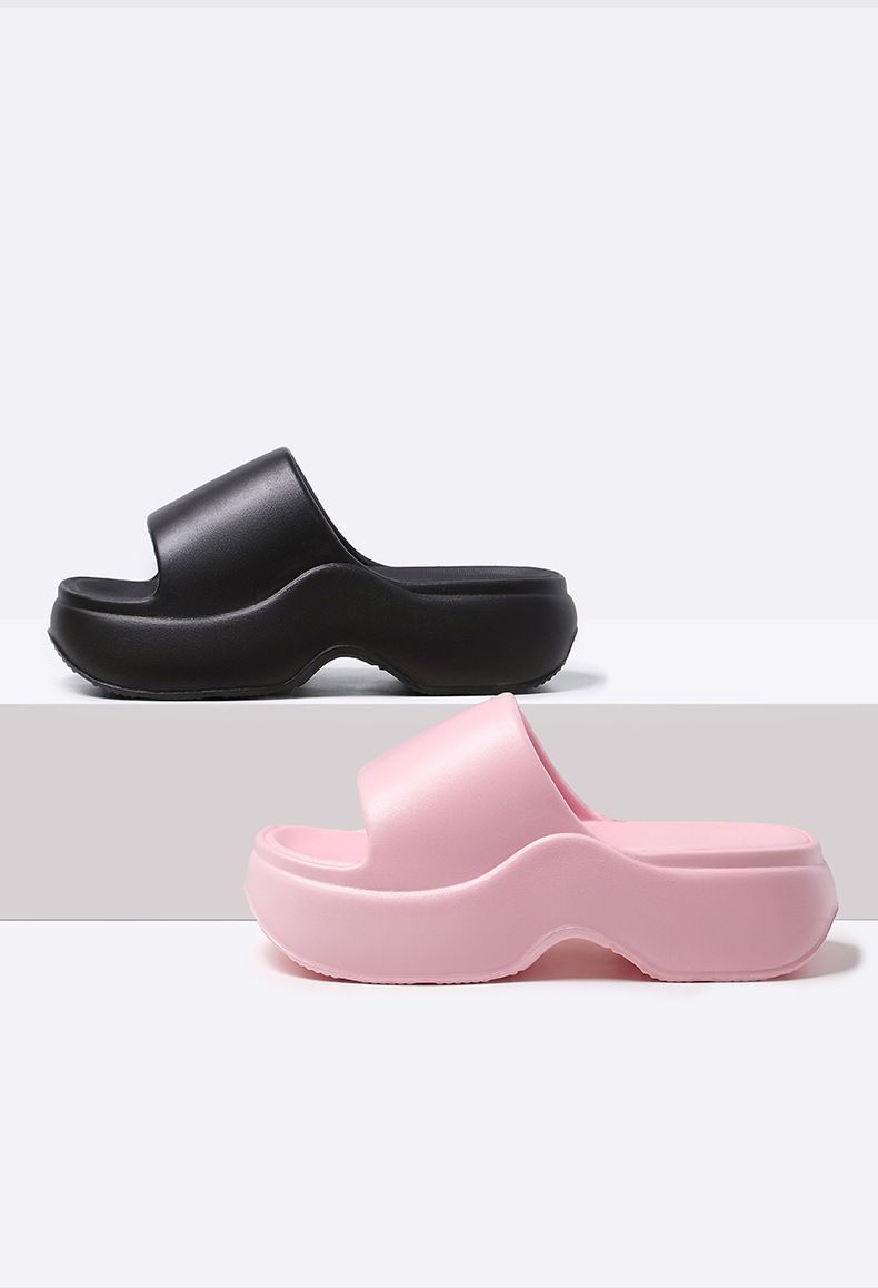 Unisex Ayakkabılar Platform Kalın Tabanlı Yüksek Topuklu Sandaletler Basit Moda EVA Terlikler Plajda_voghion.com