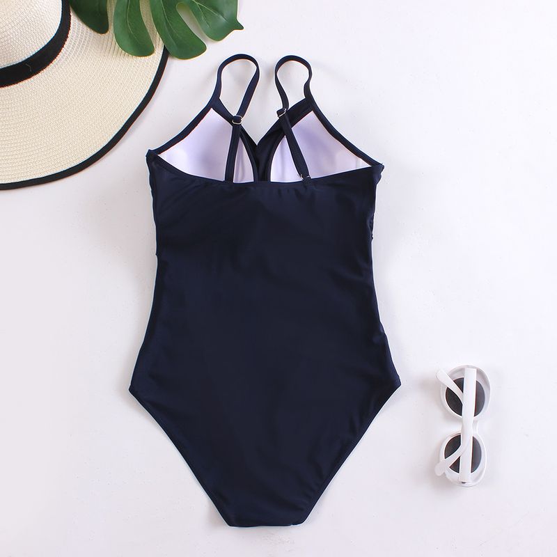 New One-piece Solid Color Swimsuit Straps For Women_voghion.com