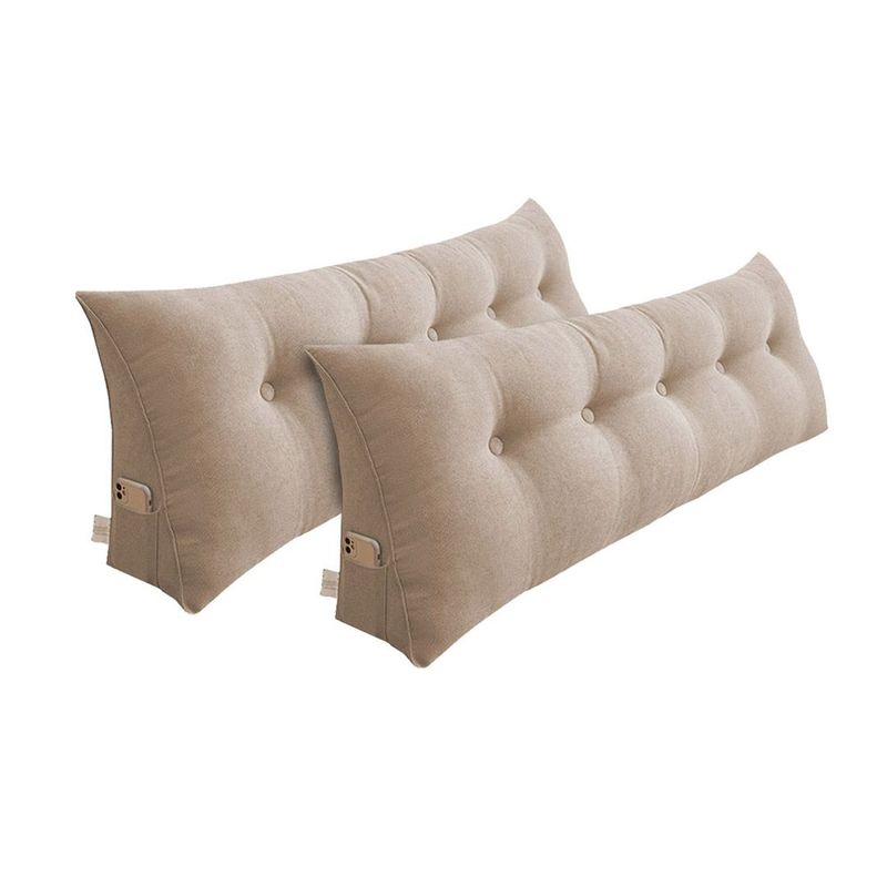 SOGA 2X 120cm Beige Triangular Wedge Bed Pillow Headboard_voghion.com