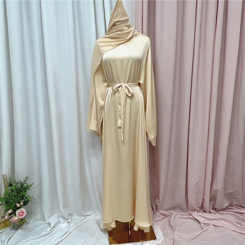 Women’s Clothing Turkish solid color large size multi color robe dress_voghion.com