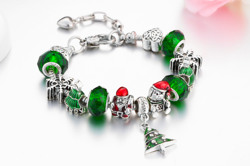 Kadınlar için Kristal Charm Bilezikler DIY Kristal Boncuk Fit ve Bilezik Takı Hediyeler_voghion.com