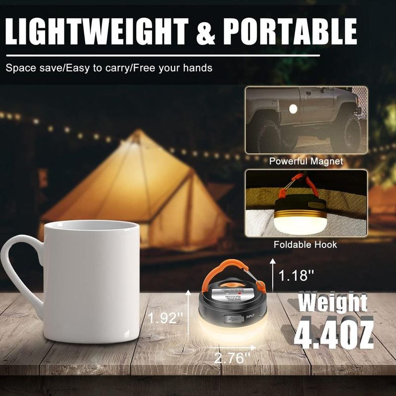 10W LED Camping Lanterne Teltlampe 1800mAh Bærbar Campinglampe Udendørs Vandring Nat Hængelampe USB Genopladelig_voghion.com