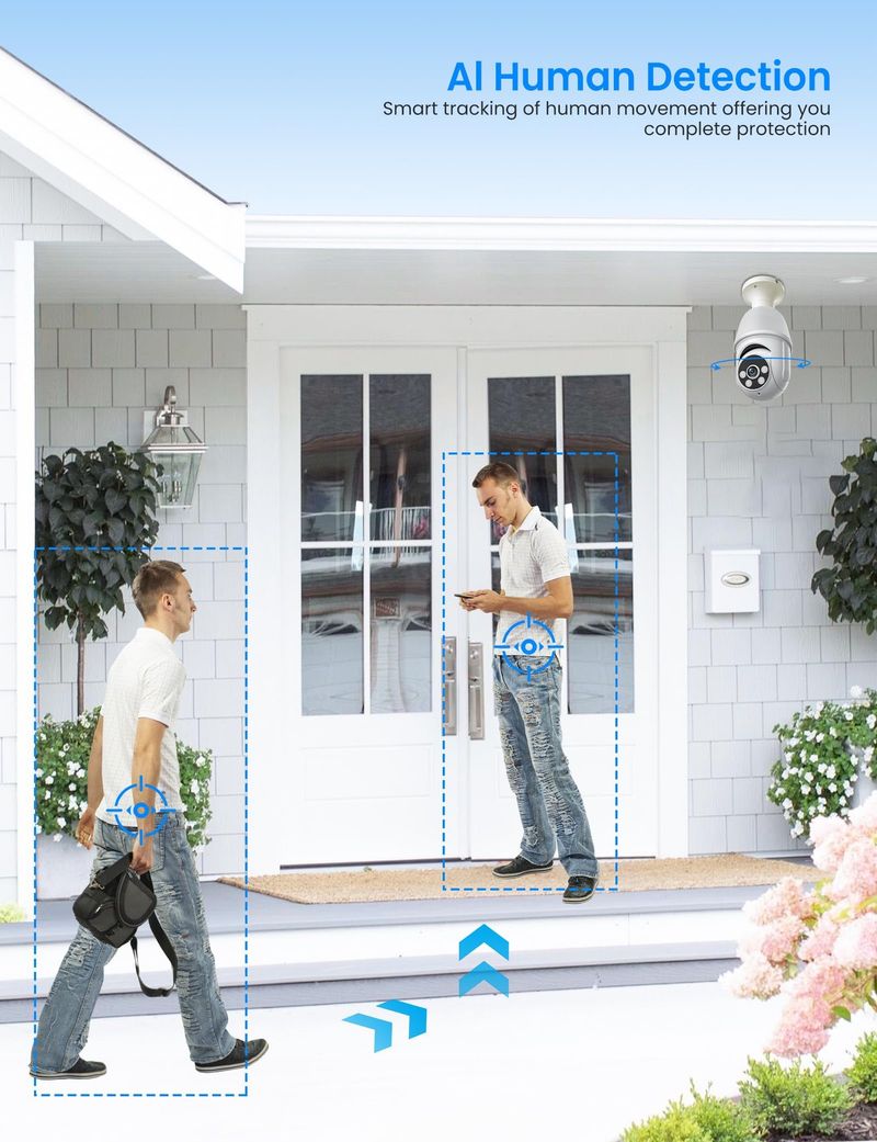E27 Bulb HD Full Color Night Vision Security Monitoring 360 degree Wireless WiFi Camera_voghion.com