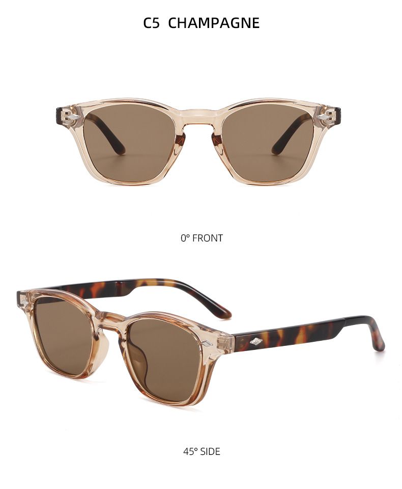 Two Circles New Small Frame Single Beam Sunglasses Fashion Sunglasses Plain Rice Nail Glasses_voghion.com