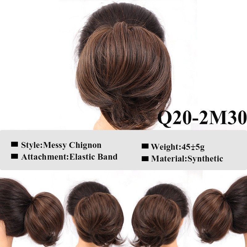 Scrunchie bun Scrunchie fofo bagunçado Scrunchie reto Rabo de cavalo com elástico Scrunchie coquetel_voghion.com