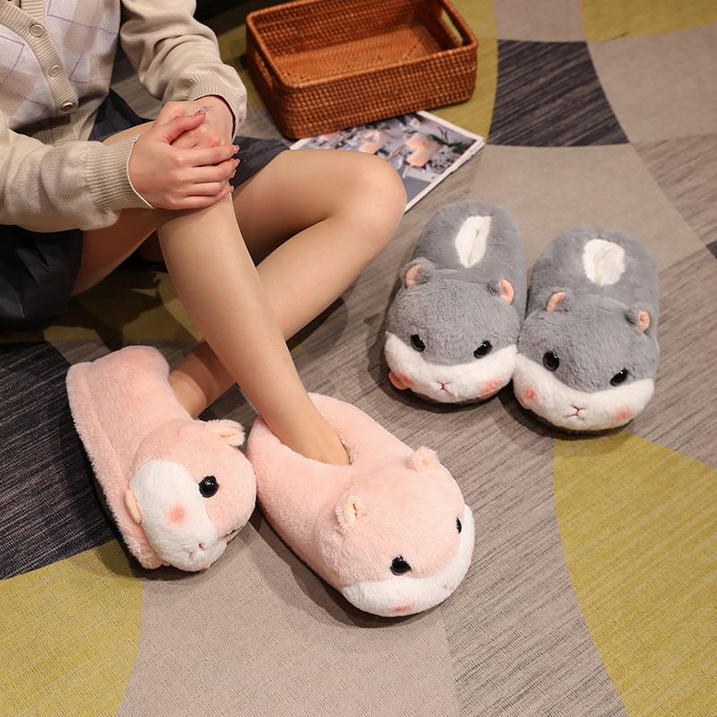 Pantofole da casa di alta qualità per coppia, da interno, in peluche, a forma di cane, per autunno e inverno_voghion.com