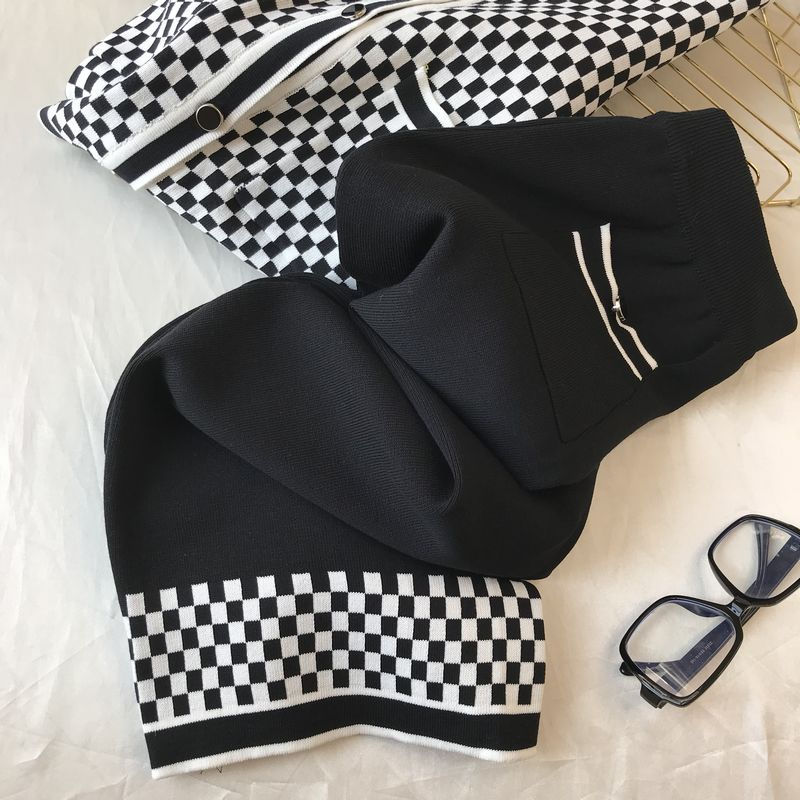 Dameskleding Tweedelige set voor kleine mensen in de herfst met een hoogstaand pak Kleine geurige stijl Wijde broek_voghion.com