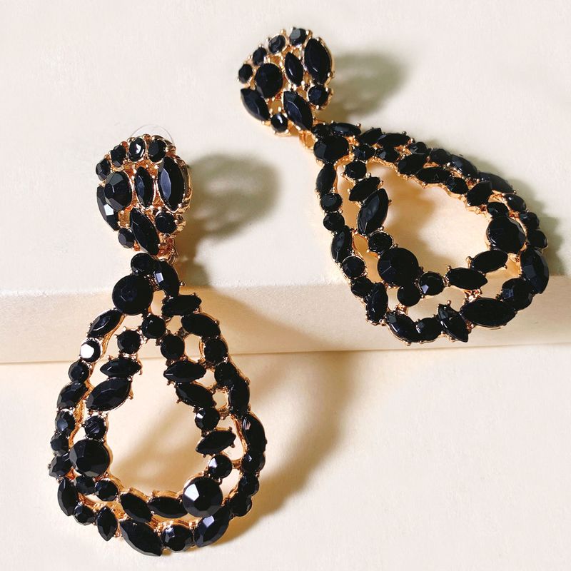 Orecchini a goccia geometrici esagerati con diamanti, orecchini retrò con personalità, gioielli_voghion.com
