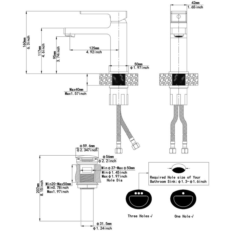 Single Hole Single-Handle Bathroom Faucet_voghion.com