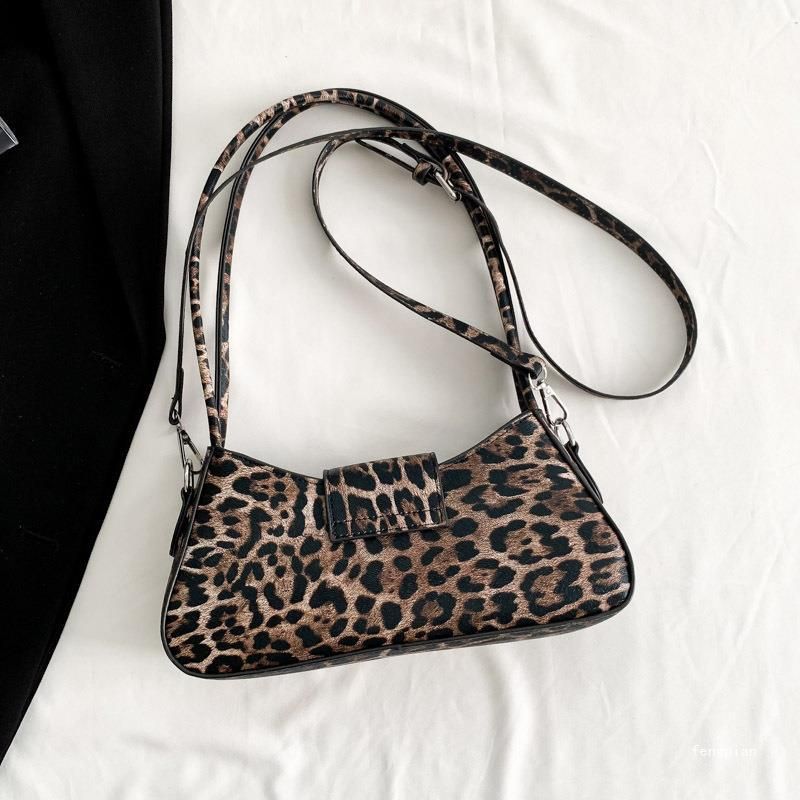 Leopard print bag texture hot girl style underarm bag female handbag versatile shoulder messenger bag_voghion.com