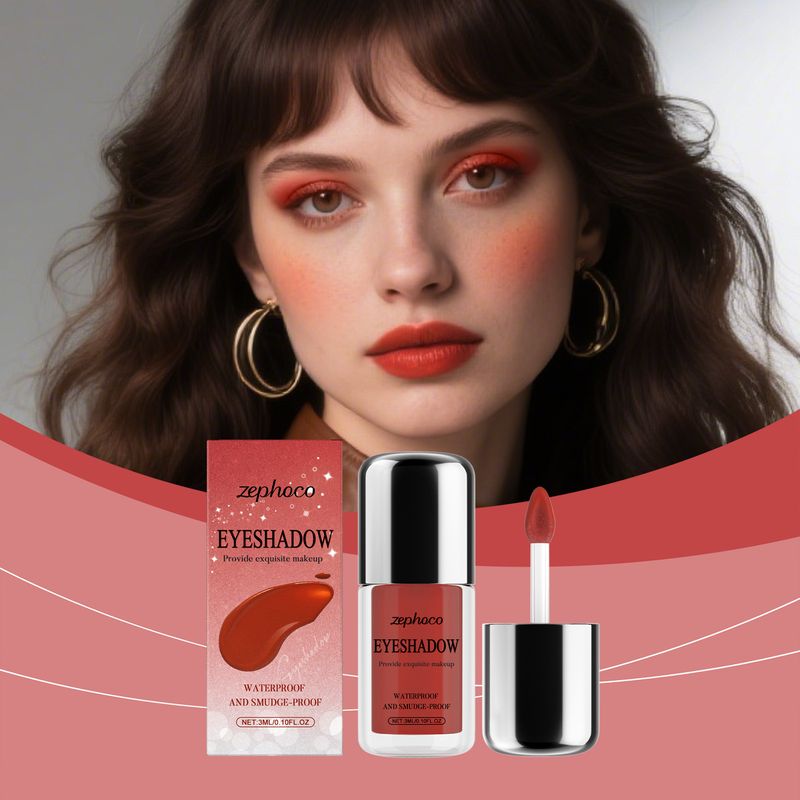 Zephoco Shimmer Red Liquid Natural Color Leicht aufzutragender Eye Party Makeup Tragbarer Lidschatten_voghion.com
