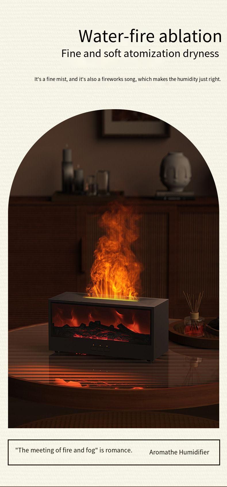 Nuovo modello di macchina per aromaterapia a fiamma 3D da tavolo con telecomando e umidificatore a camino a carbone simulato_voghion.com