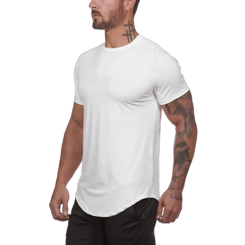 Muscle Brother Round Neck Sports Fitness T-shirt For Men's Breathable Sweatwicking Training Casual Solid Short Sleeves_voghion.com