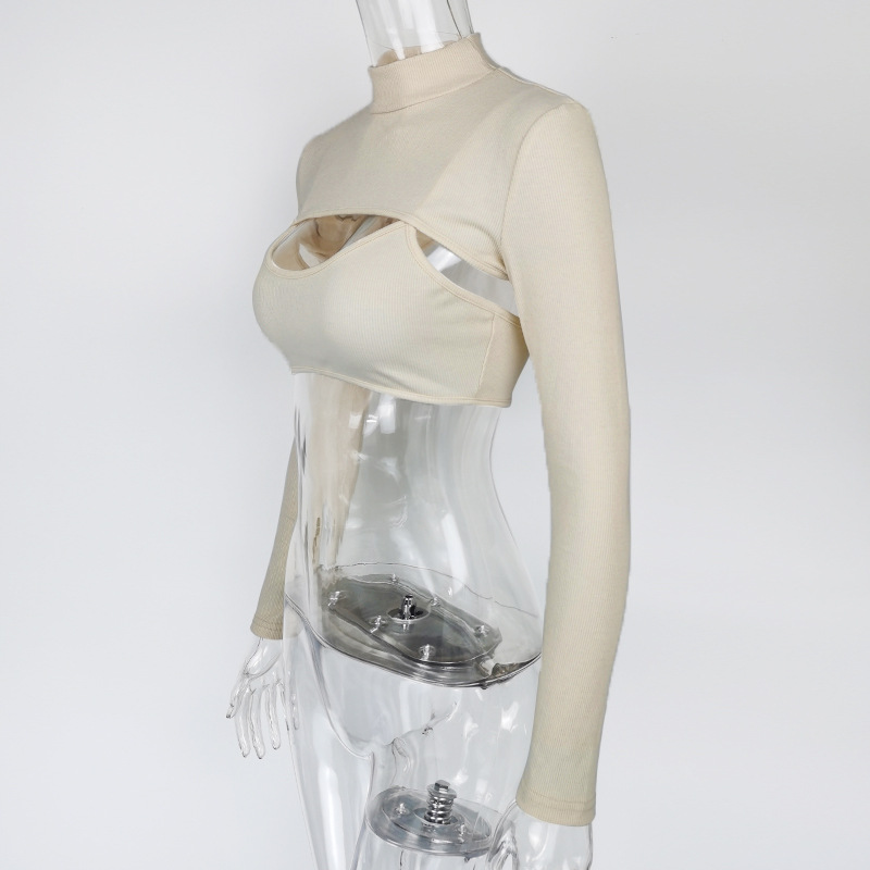 Women's Sexy Hottie Wrap Blouse Neckline Halter Two Piece Set_voghion.com