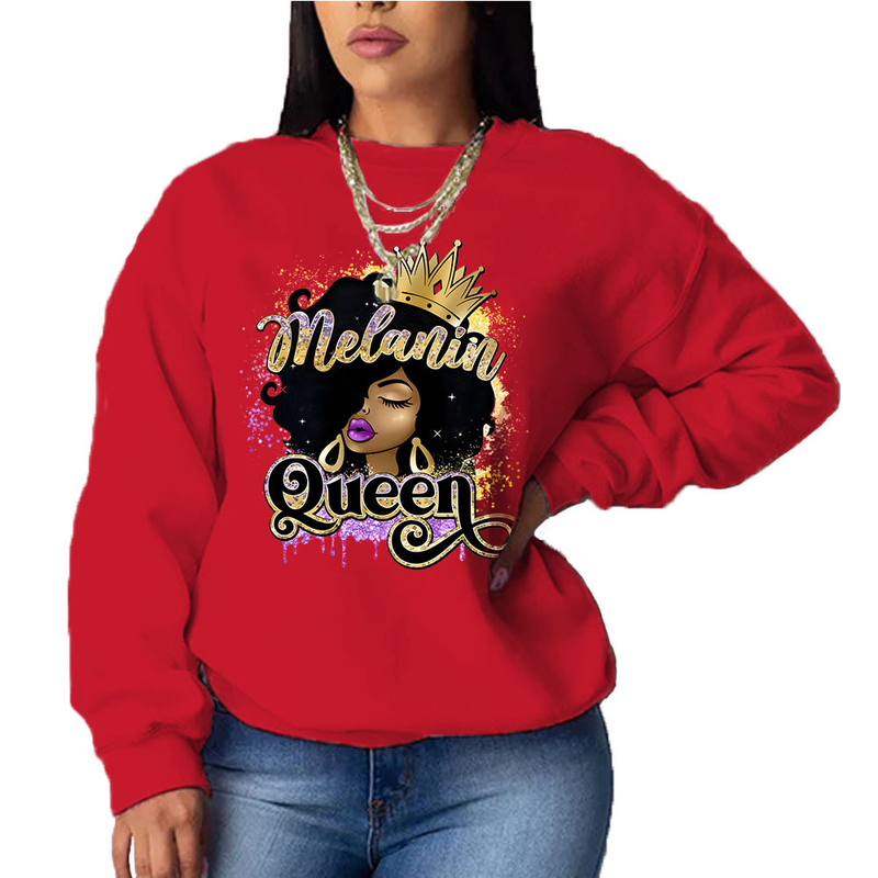 Felpa con cappuccio a maniche lunghe ampia casual stampata senza testa da donna_voghion.com