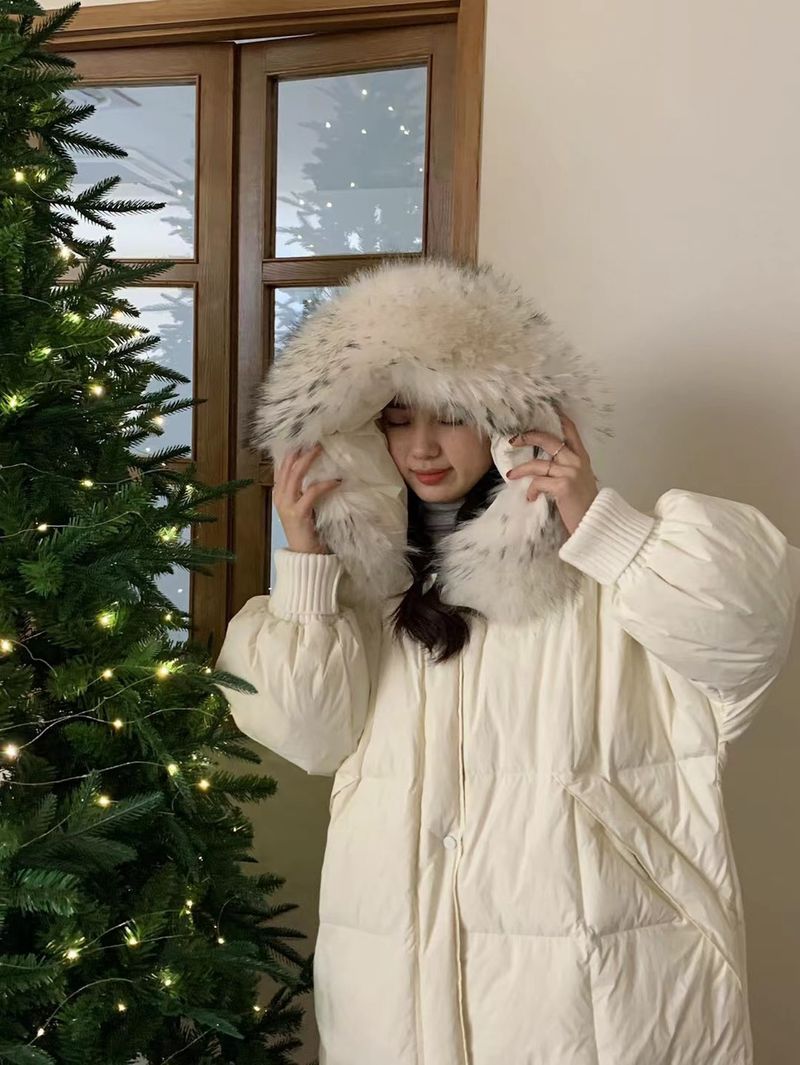 Damenmode lange Kapuzenjacke Warme Jacke_voghion.com
