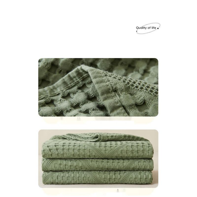 2025 Pure Cotton Hollow Out All-Cotton Gauze Towel Summer Cool Single Double Children Sofa Cover Blanket Thin Quilt_voghion.com