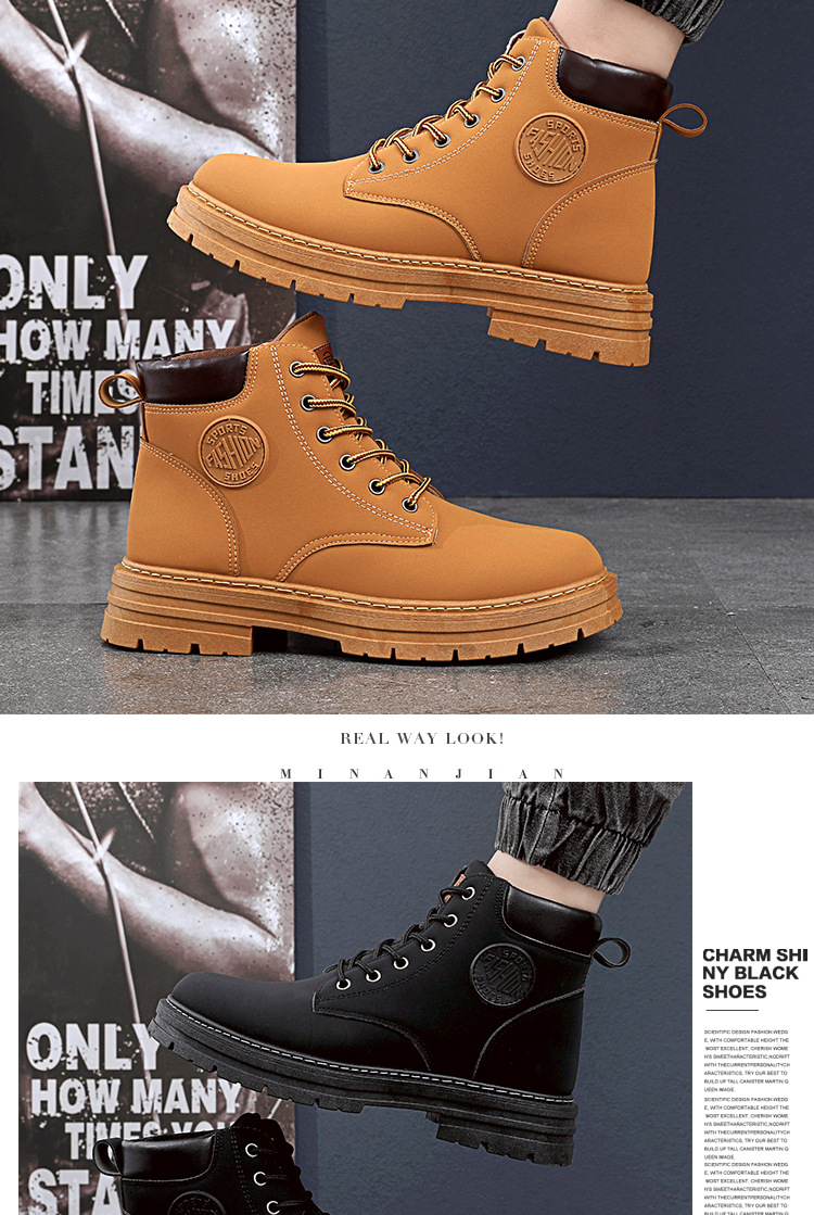 2023 nova moda clássica masculina de outono, durável, à prova d'água, botas martin de cano alto com fundo macio, antiderrapante_voghion.com