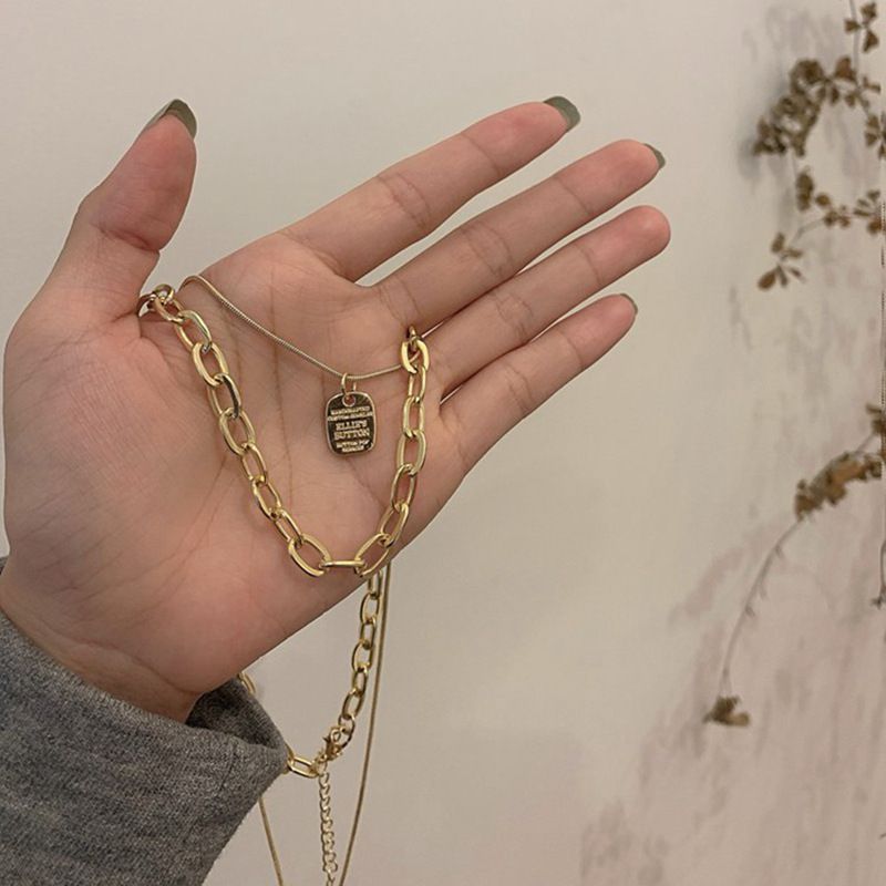 Titan Stahl Farblose Mesh Rot Halskette Instagram Cool Hip Hop Layered Kragen Pullover Kette_voghion.com