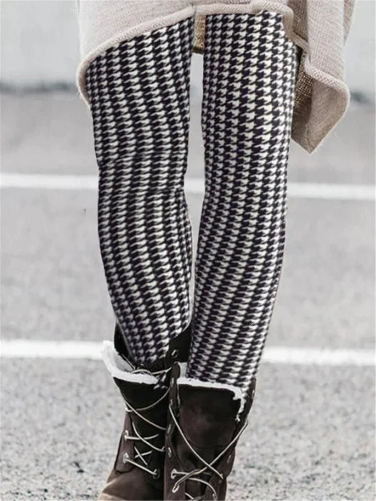 Collant da donna con vita elasticizzata, caldi leggings con pantaloni a stivale in un unico pezzo_voghion.com
