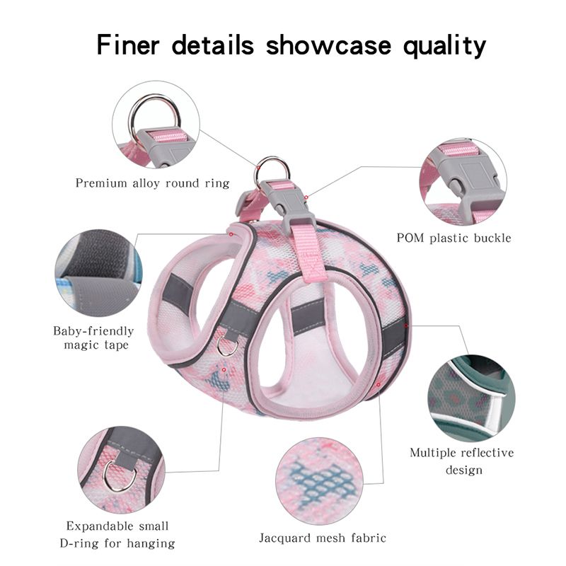 Dog Set, Breathable Pet Chest Strap, Reflective Vest Puppies Kittens Small And Medium Dogs, Cats, Walking Leash For By PawParty Store_voghion.com