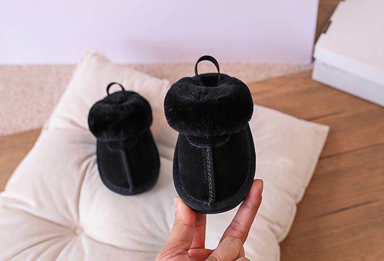 2023 neue Winter Baby Leder Warme Plüsch Kleinkind Kinder Schuhe Gummi Rutschfeste Innen Mode Kleine Mädchen Slipper_voghion.com