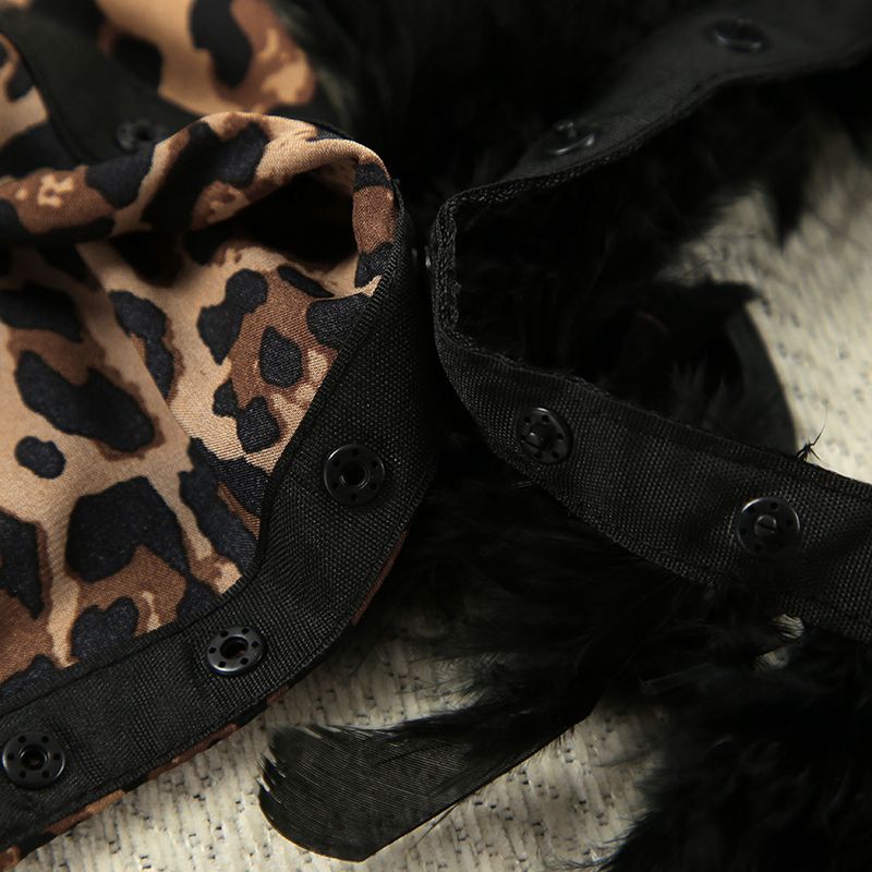 2025 New European And American Leopard Print Feather Patchwork Robe Loose Comfortable Loungewear_voghion.com