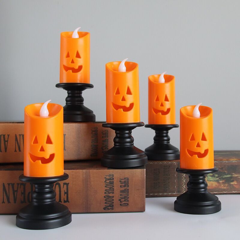 Bougie d'Halloween citrouille LED électronique ornements de bureau créatifs petites veilleuses accessoires de décoration de scène_voghion.com