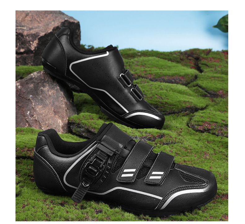 Zapatillas de ciclismo con cierre de hebilla, zapatillas de ciclismo de carretera para hombre y mujer, suelas de goma duras para bicicleta de montaña._voghion.com