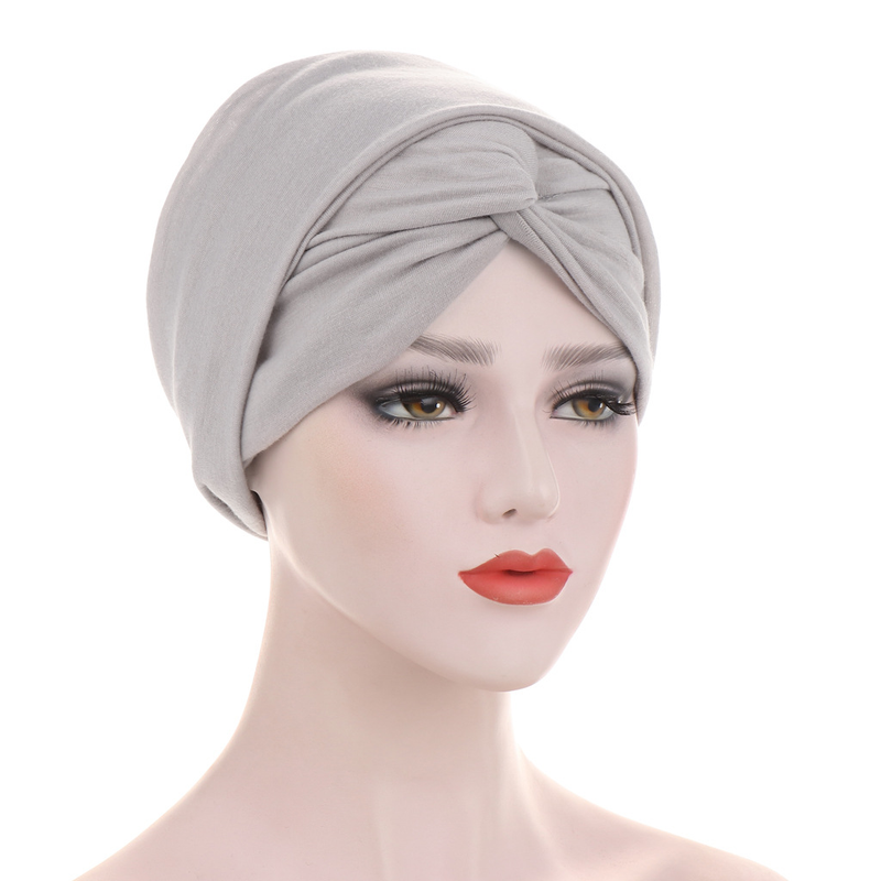 Forehead Cross Candy Color Base Variety Long Tail Indian Hat Turban Hat Chemotherapy Hood_voghion.com