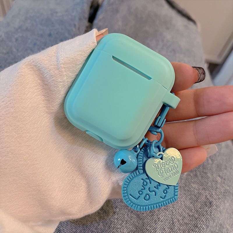 Enkel enfärgad med hänge lämplig för skyddande Pro 2nd 1/2 trådlösa hörlursfodral i silikon 3_voghion.com