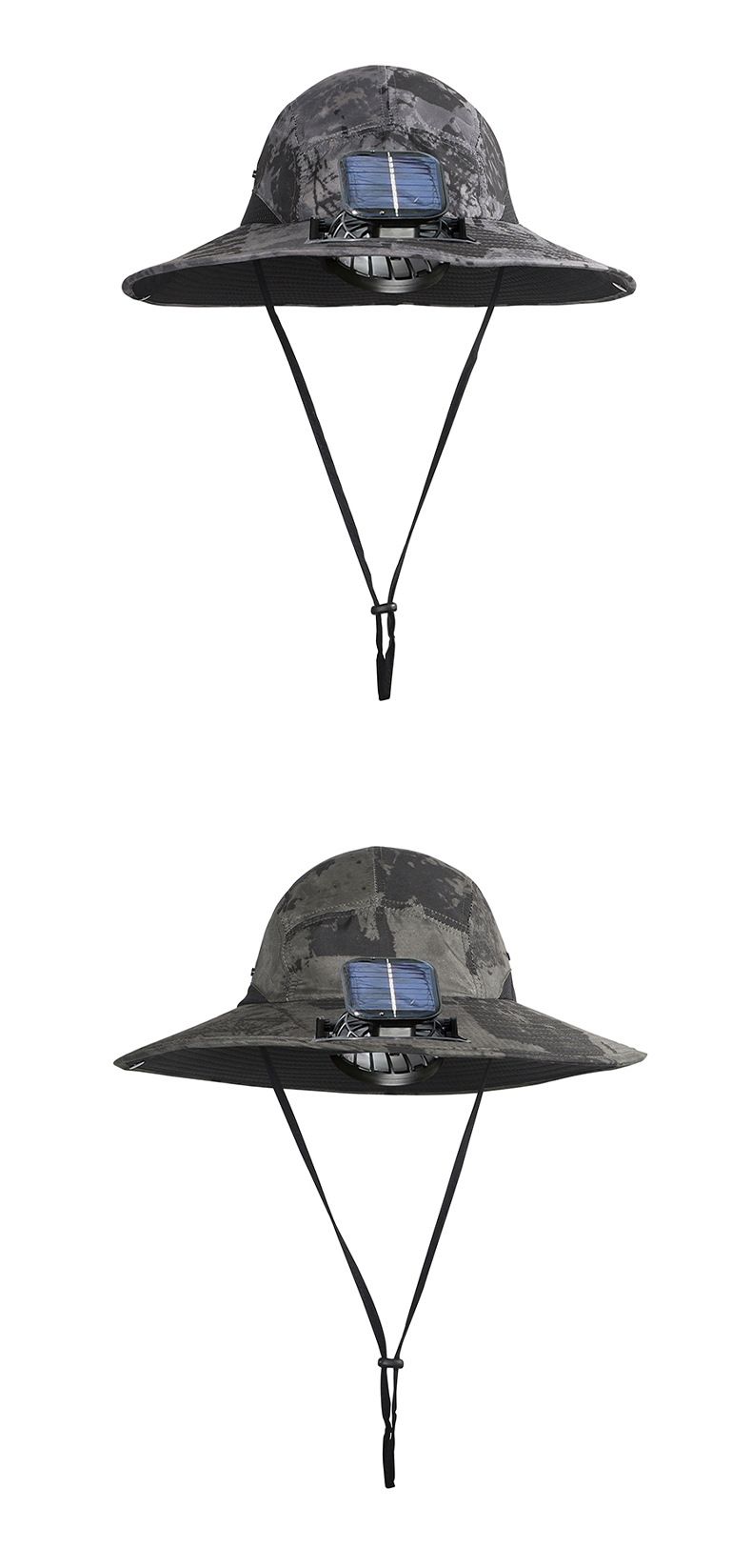 Cappello con ventola di raffreddamento ad energia solare - Cappello da sole a tesa larga per uomo, protezione solare UPF50+ e ventilazione ad alta velocità per escursionismo/pesca all'aperto_voghion.com