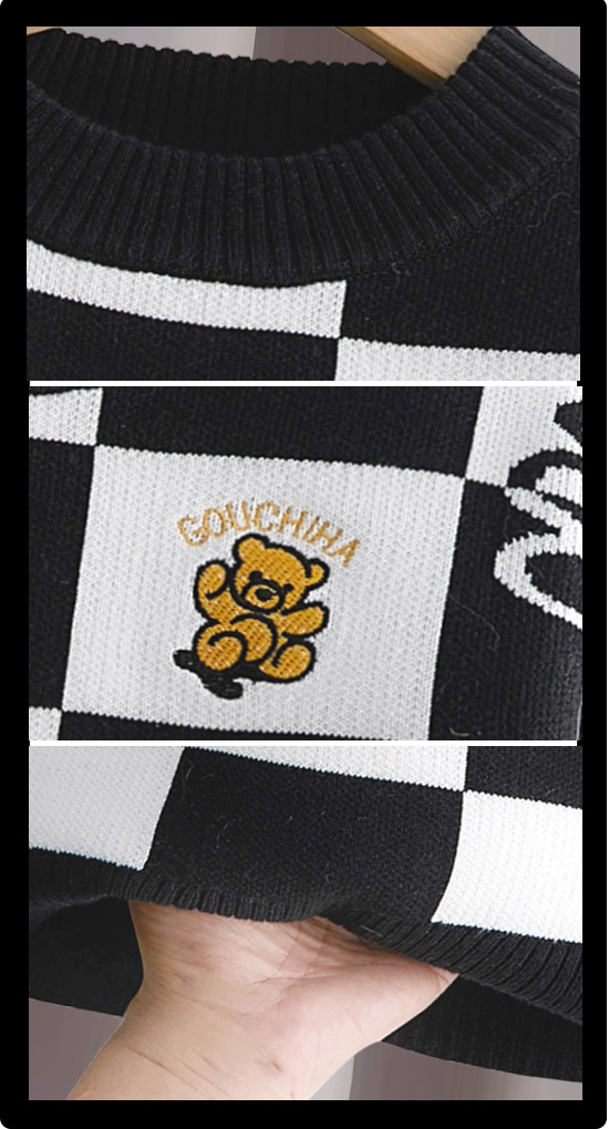 Kinderpullover aus reiner Baumwolle, Jungenpullover für Babys, mit Flor, verdicktem Baumwollfaden, Herbst- und Winter-Jungen-Threadline_voghion.com