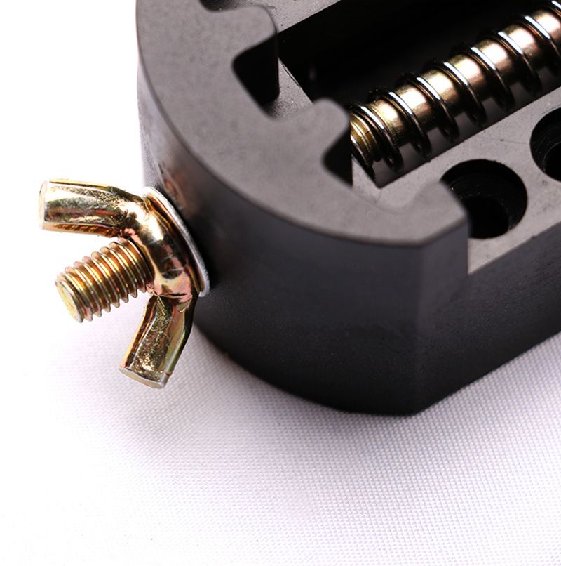 Ferramentas para reparo de relógios Suporte de relógio de plástico preto Suporte de relógio estilo oval Suporte de relógio ajustável_voghion.com