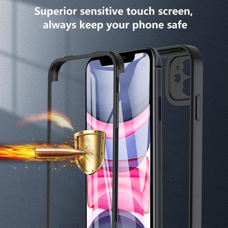 Etui 360 stopni do iPhone'a 14 13 12 11 Pro Max 14 Plus XS MAX XR Przezroczyste etui na całą obudowę Wytrzymała wbudowana folia ochronna na ekran_voghion.com