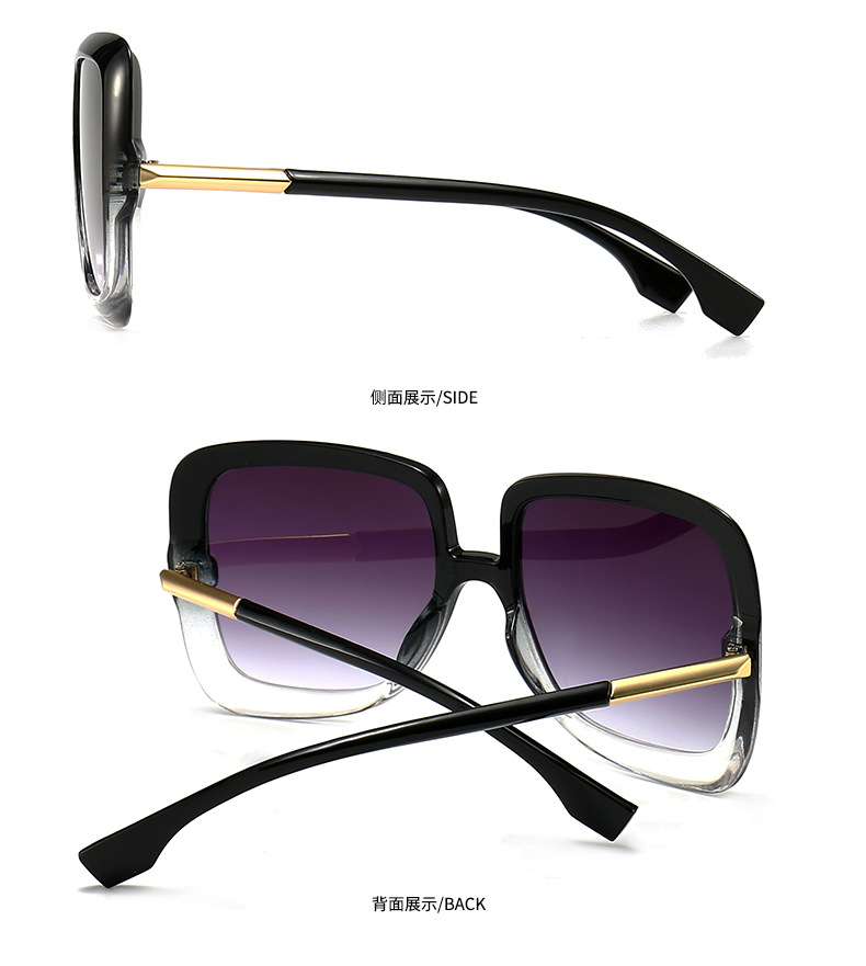 Retro Übergroße Sonnenbrille Frauen 2023 Marke Design Vintage Quadratischen Mode Große Große Korn Rahmen Sonnenbrille schatten_voghion.com