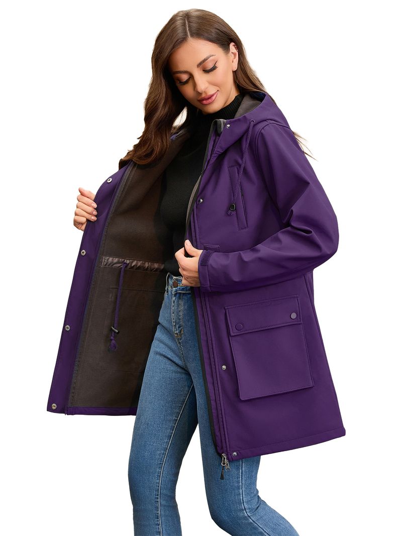 Waterdichte windjack met capuchon voor dames - lichtgewicht regenjas voor herfst en winter (EU-maten S-XXXL)_voghion.com
